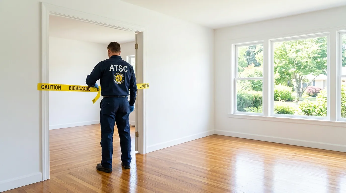 Certified biohazard cleanup crew performing Crime Scene Cleanup in Evergreen Park